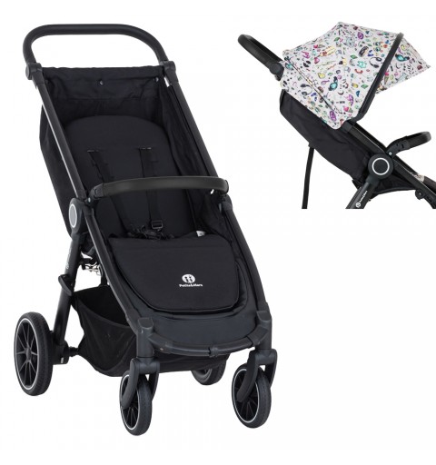 Petite&Mars Street2 RWS Black - wózek spacerowy do 22kg | Tattoo